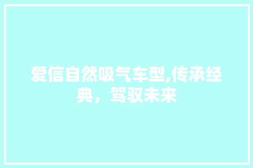 爱信自然吸气车型,传承经典，驾驭未来