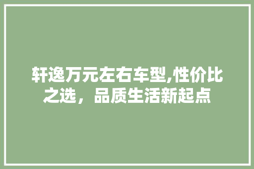轩逸万元左右车型,性价比之选，品质生活新起点