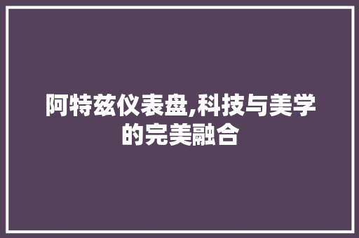 阿特兹仪表盘,科技与美学的完美融合 汽车知识