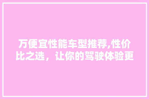 万便宜性能车型推荐,性价比之选，让你的驾驶体验更上一层楼 综合知识