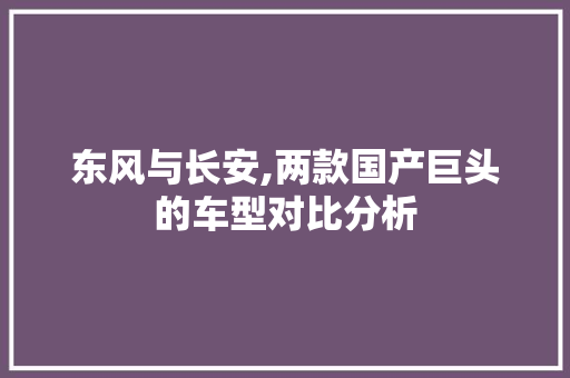 东风与长安,两款国产巨头的车型对比分析 综合知识