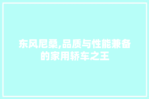 东风尼桑,品质与性能兼备的家用轿车之王