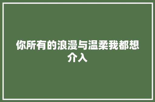你所有的浪漫与温柔我都想介入