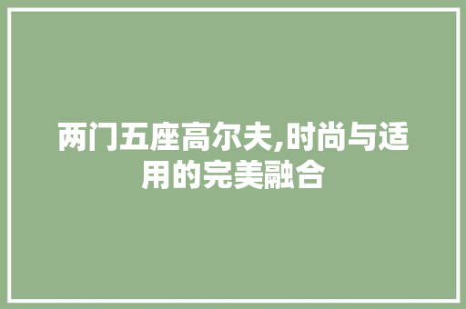 两门五座高尔夫,时尚与适用的完美融合