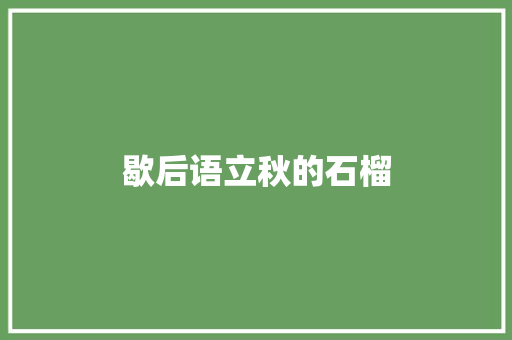 歇后语立秋的石榴