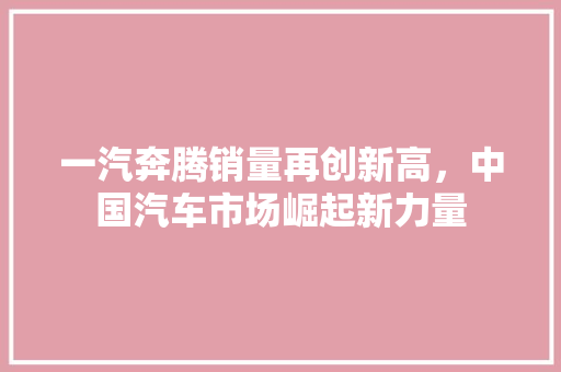 一汽奔腾销量再创新高，中国汽车市场崛起新力量 汽车知识