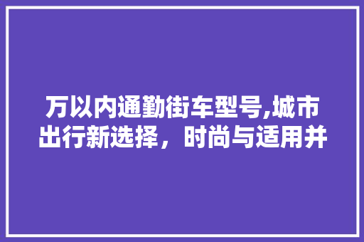 万以内通勤街车型号,城市出行新选择，时尚与适用并存