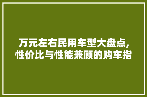 万元左右民用车型大盘点,性价比与性能兼顾的购车指南 汽车知识