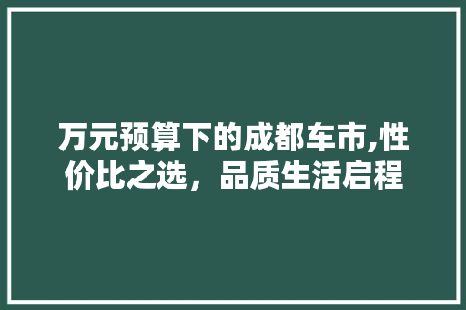 万元预算下的成都车市,性价比之选，品质生活启程 汽车知识