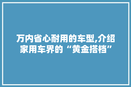万内省心耐用的车型,介绍家用车界的“黄金搭档” 汽车知识