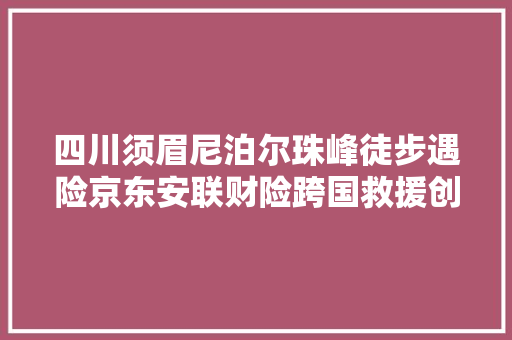 四川须眉尼泊尔珠峰徒步遇险京东安联财险跨国救援创造事业