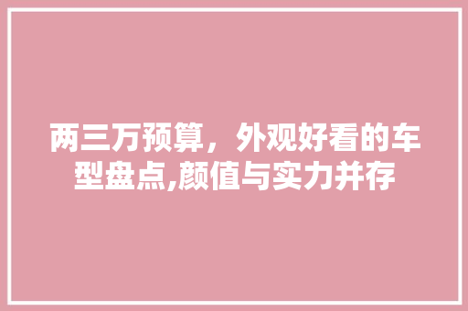 两三万预算，外观好看的车型盘点,颜值与实力并存 汽车知识