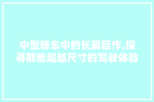 中型轿车中的长篇巨作,探寻那些超越尺寸的驾驶体验