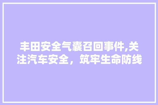 丰田安全气囊召回事件,关注汽车安全，筑牢生命防线 汽车知识