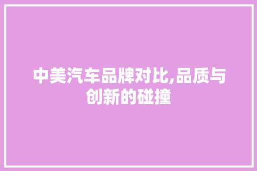 中美汽车品牌对比,品质与创新的碰撞 汽车知识