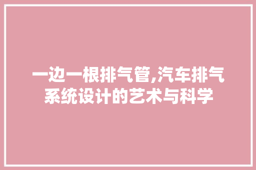 一边一根排气管,汽车排气系统设计的艺术与科学