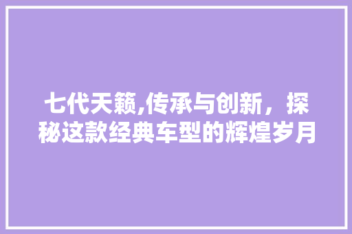 七代天籁,传承与创新，探秘这款经典车型的辉煌岁月
