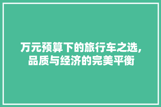 万元预算下的旅行车之选,品质与经济的完美平衡