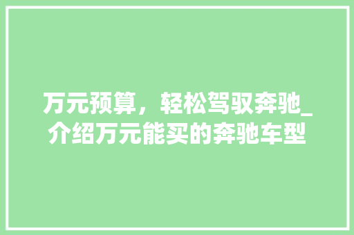 万元预算，轻松驾驭奔驰_介绍万元能买的奔驰车型