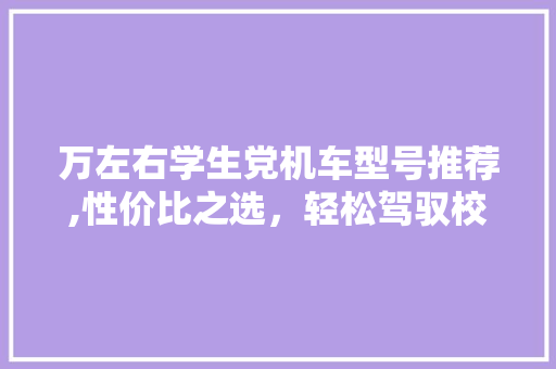 万左右学生党机车型号推荐,性价比之选，轻松驾驭校园生活 汽车知识
