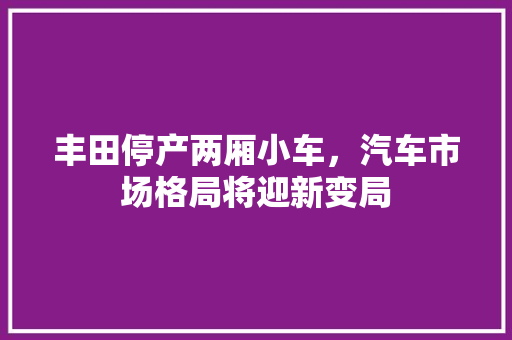 丰田停产两厢小车，汽车市场格局将迎新变局 汽车知识