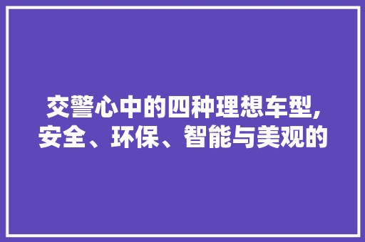 交警心中的四种理想车型,安全、环保、智能与美观的完美融合 汽车知识