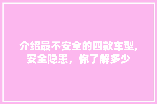 介绍最不安全的四款车型,安全隐患，你了解多少