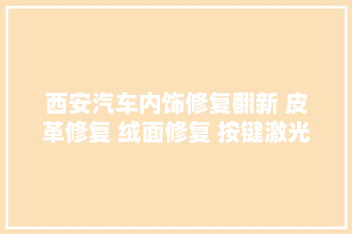 西安汽车内饰修复翻新 皮革修复 绒面修复 按键激光雕刻