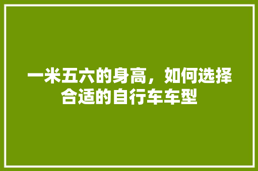 一米五六的身高，如何选择合适的自行车车型