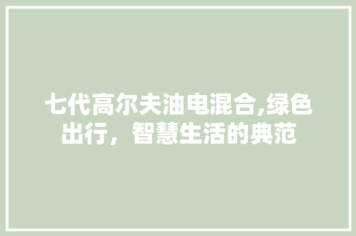 七代高尔夫油电混合,绿色出行，智慧生活的典范
