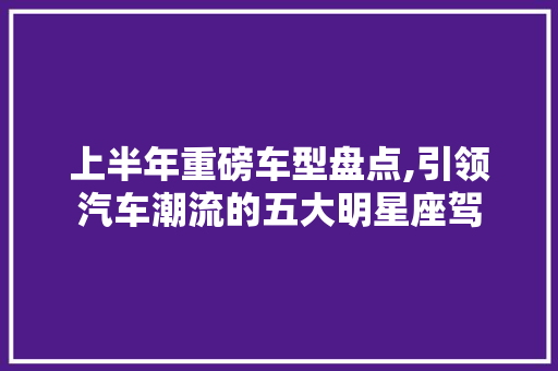 上半年重磅车型盘点,引领汽车潮流的五大明星座驾