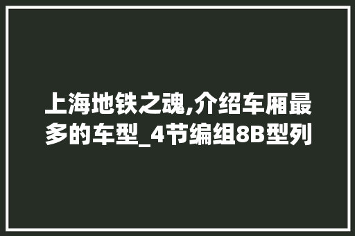 上海地铁之魂,介绍车厢最多的车型_4节编组8B型列车