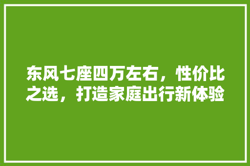 东风七座四万左右，性价比之选，打造家庭出行新体验 汽车知识