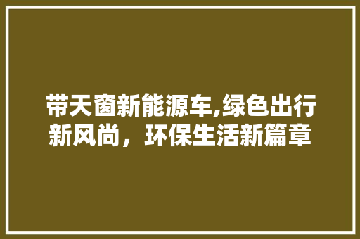 带天窗新能源车,绿色出行新风尚，环保生活新篇章