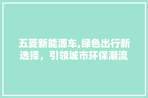 五菱新能源车,绿色出行新选择，引领城市环保潮流