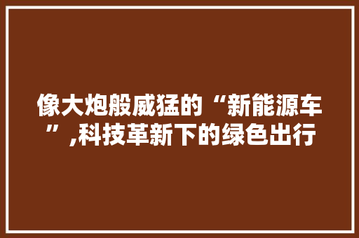 像大炮般威猛的“新能源车”,科技革新下的绿色出行新选择