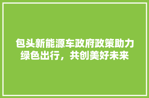 包头新能源车政府政策助力绿色出行，共创美好未来