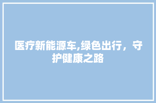 医疗新能源车,绿色出行，守护健康之路