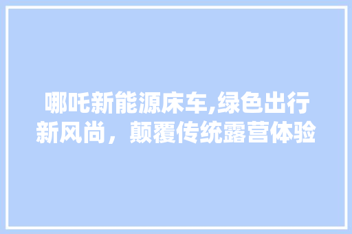 哪吒新能源床车,绿色出行新风尚，颠覆传统露营体验 汽车知识
