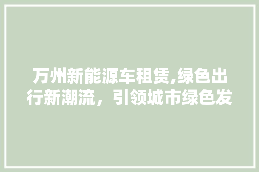 万州新能源车租赁,绿色出行新潮流，引领城市绿色发展
