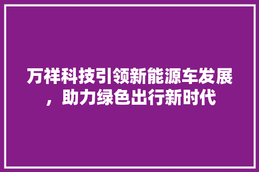 万祥科技引领新能源车发展，助力绿色出行新时代