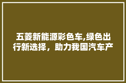 五菱新能源彩色车,绿色出行新选择，助力我国汽车产业转型升级