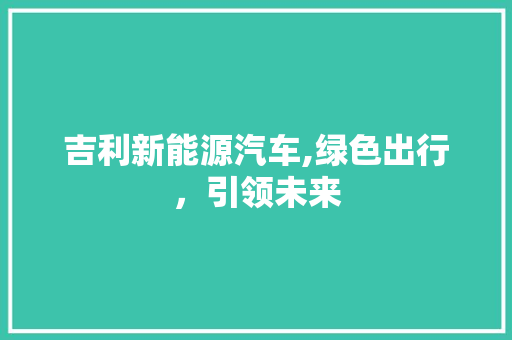 吉利新能源汽车,绿色出行，引领未来