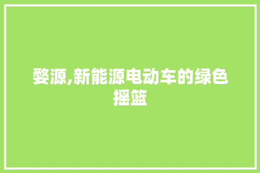 婺源,新能源电动车的绿色摇篮