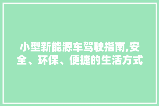 小型新能源车驾驶指南,安全、环保、便捷的生活方式