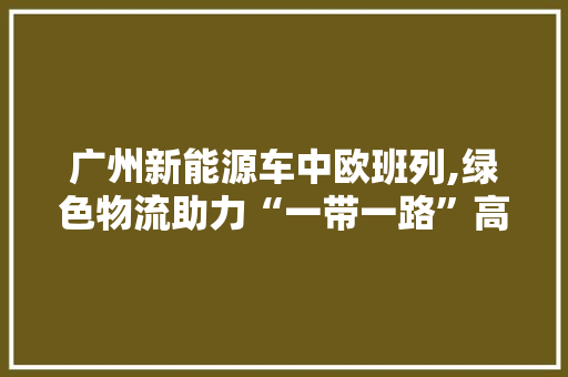 广州新能源车中欧班列,绿色物流助力“一带一路”高质量发展