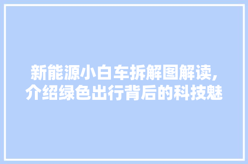 新能源小白车拆解图解读,介绍绿色出行背后的科技魅力