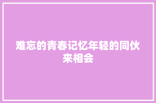 难忘的青春记忆年轻的同伙来相会 休闲娱乐