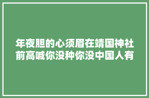 年夜胆的心须眉在靖国神社前高喊你没种你没中国人有勇气