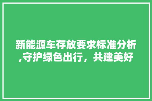 新能源车存放要求标准分析,守护绿色出行，共建美好家园